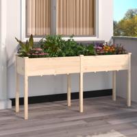 VidaXL Plantenbak met voering 161x45x76 cm massief vurenhout - thumbnail