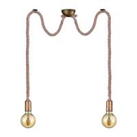 Trio HanglampCord touwlamp 2-lichts brons - 310100204 - thumbnail