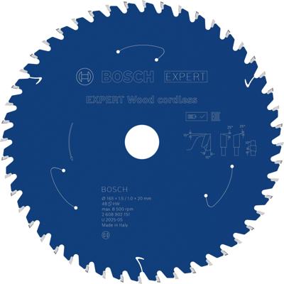 Bosch Accessoires EXPERT Wood cordless Cirkelzaagblad | 165 x 1,5/1 x 20 mm | T48 - 2608902151