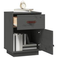 Nachtkastje 40x34x55 cm massief grenenhout grijs - thumbnail