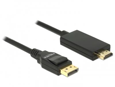 Delock 85316 DisplayPort-kabel DisplayPort / HDMI Aansluitkabel DisplayPort-stekker, HDMI-A-stekker 1 m Zwart Vergulde steekcontacten, Verdraaid, Afgeschermd