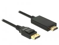 Delock 85316 DisplayPort-kabel DisplayPort / HDMI Aansluitkabel DisplayPort-stekker, HDMI-A-stekker 1 m Zwart Vergulde steekcontacten, Verdraaid, Afgeschermd - thumbnail