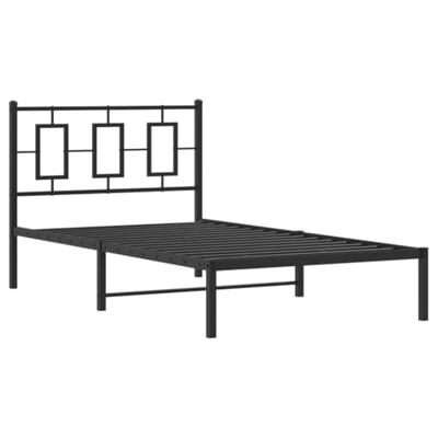Bedframe met hoofdbord metaal zwart 100x200 cm Bedframe met hoofdbord metaal zwart 100x200 cm