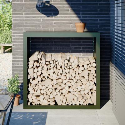 VidaXL Haardhoutrek 100x40x100 cm staal groen