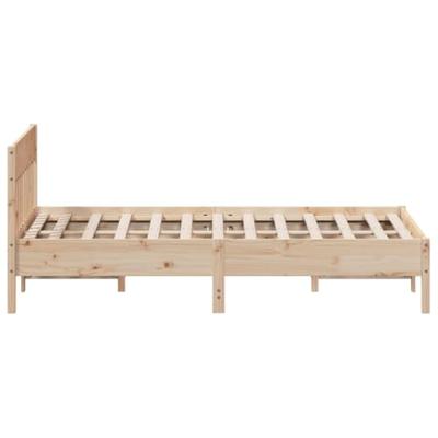 Bedframe met hoofdbord massief grenenhout 120x200 cm