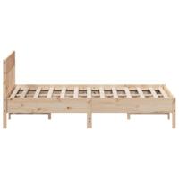Bedframe met hoofdbord massief grenenhout 120x190 cm - thumbnail