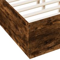 Bedframe bewerkt hout gerookt eikenkleurig 140x190 cm - thumbnail