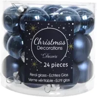 Kerstballen Glas Ø2,5cm Nachtblauw 24st - thumbnail
