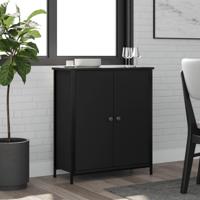 Dressoir 70x30x80 cm bewerkt hout zwart - thumbnail