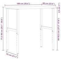 Werkbank 100x60x(71,5-98) cm eikenhout donkerbruin - thumbnail