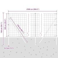 VidaXL Hek met paal groen 1 x 25 m staal - thumbnail