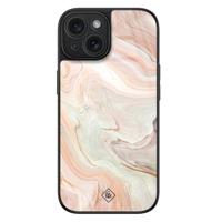 iPhone 15 glazen hardcase - Marmer waves - thumbnail