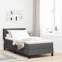 Boxspringbed met Matras - Donkergrijs, 100 x 200 cm, Stof - thumbnail