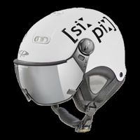 CP Carachillo XS skihelm roze satijn - helm met spiegel vizier (☁/☀) - thumbnail