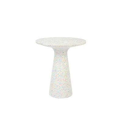 Zuiver Ronde Bijzettafel 'Victoria' Terrazzo, 45cm hoog, kleur Wit