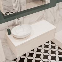 Mondiaz Lush Barco badmeubel underlayment 100 cm 1 lade mdf 1 waskom links 1 kraangat - thumbnail