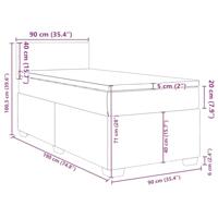 Boxspring met matras stof donkergrijs 90x190 cm - thumbnail