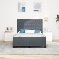 Bedframe met hoofdeinde Donkergrijs 140 x 190 cm Fluweel - thumbnail