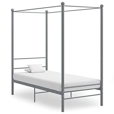 Hemelbedframe metaal grijs 90x200 cm Hemelbedframe metaal grijs 90x200 cm