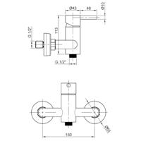 Opbouw Douchekraan Sapho Minimal Mengkraan 1-hendel 11.3 cm RVS Sapho - thumbnail