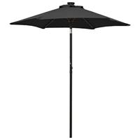 VidaXL Parasol met led-verlichting 200x211 cm aluminium zwart - thumbnail