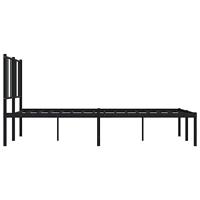 Bedframe met hoofdbord metaal zwart 120x200 cm - thumbnail