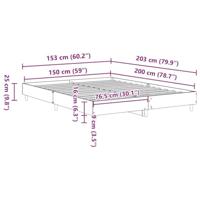 Bedframe zonder matras 150x200cm spaanplaat sonoma eikenkleurig - thumbnail