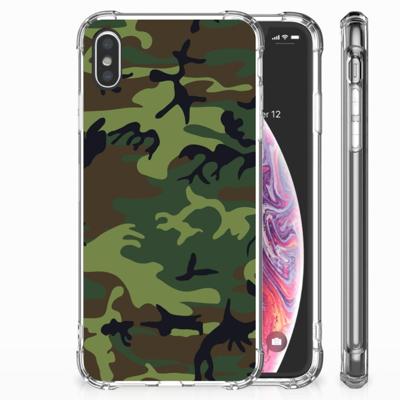 Apple iPhone Xs Max Doorzichtige Silicone Hoesje Army Dark Apple iPhone Xs Max Doorzichtige Silicone Hoesje Army Dark