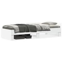 Bedframe bewerkt hout wit 90x200 cm - thumbnail