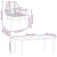 7-delige Tuinset poly rattan glas bruin - thumbnail