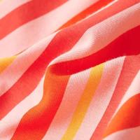 Kinderjurk met trekkoord streepjesprint 140 roze en rood - thumbnail