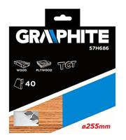 Graphite Circelzaagblad Voor Hout 255mm Asgat 30mm Tanden 40 Dikte 3,2 Vulringen 16/20/25 TCT - thumbnail