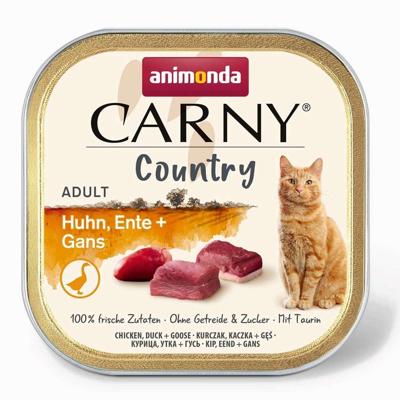 ANIMONDA Carny Country Kip, Eend + Gans - natvoer voor katten - 100 g
