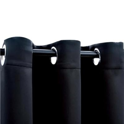 Verduisteringsgordijnen met ringen 2 stuks zwart 97x213 cm stof