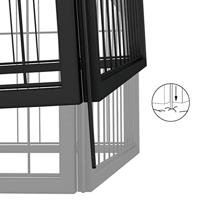 Hondenkennel 6 panelen 50 x 100 cm gepoedercoat staal zwart - thumbnail