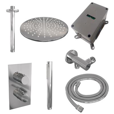 Chrome Carving thermostatische inbouw regendouche 3-weg omstelling SET 30 - 30 cm douchekop, plafondarm, staaf handdouche