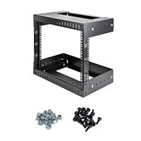 .com 8U Open Frame Rack Wandmontage – Verstelbare diepte 30-50 cm - Rack - monteerbaar aan muur - zwart - 8U - thumbnail