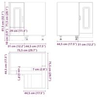 Hoekkeukenonderkast Kalmar bewerkt hout wit - thumbnail
