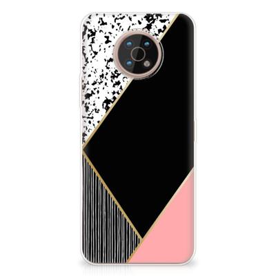 Nokia G50 | TPU Hoesje | Zwart Roze Vormen