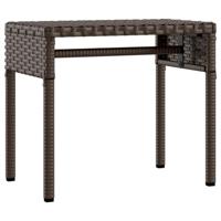 Ligbedden 2 st met luifels en tafel poly rattan bruin - thumbnail