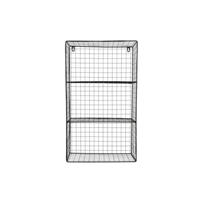 Present Time Wandrek Reja - Zwart - 18x60x35cm - Rechthoek - Staal - Rek voor aan de muur - Rekje - Ophangrek