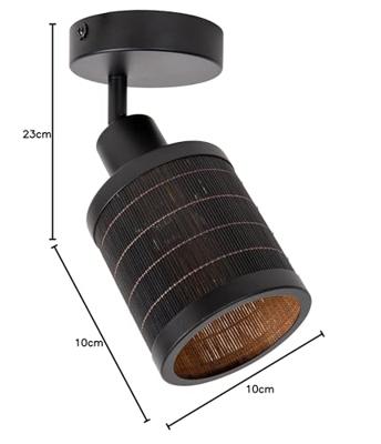 Lucide TAGALOG - Plafondspot - Ø 10 cm - 1xE27 - Zwart