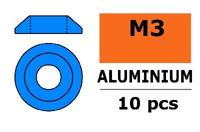 Aluminium Washer voor M3 Button Head Screws (BD: 10mm) - Blauw - 10st - thumbnail