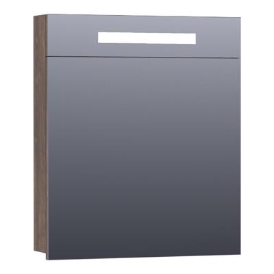 Brauer Promise Spiegelkast - 60 cm - met Directe Verlichting - 1 Rechtsdraaiende Enkelzijdige Spiegeldeur - Grove