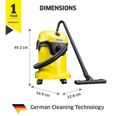 Kärcher Home & Garden Kärcher WD 3 V-17/4/20 - universal hoover 1.628-127.0 Nat- en droogzuiger 1000 W 17 l Bladblazer - thumbnail