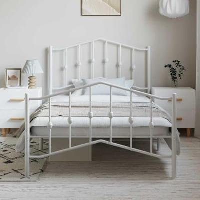 Bedframe met hoofd- en voeteneinde metaal wit 100x200 cm