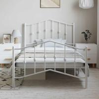 Bedframe met hoofd- en voeteneindemetaal wit 100x200 cm - thumbnail