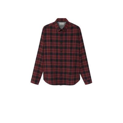 Mango Man geruit regular fit overhemd donkerrood