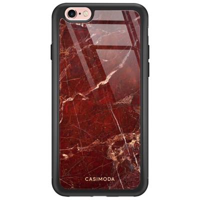 iPhone 6/6s glazen hardcase - Marmer rood