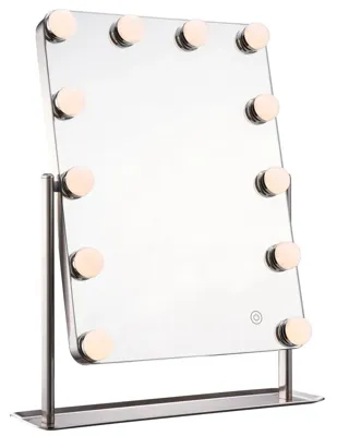 FlinQ Make-Up Spiegel Hollywood - 3 Lichtstanden - 46x38 cm - RVS